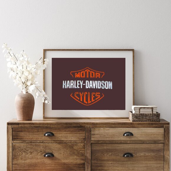 Motorcycle Neon, Harley Davidson Photography